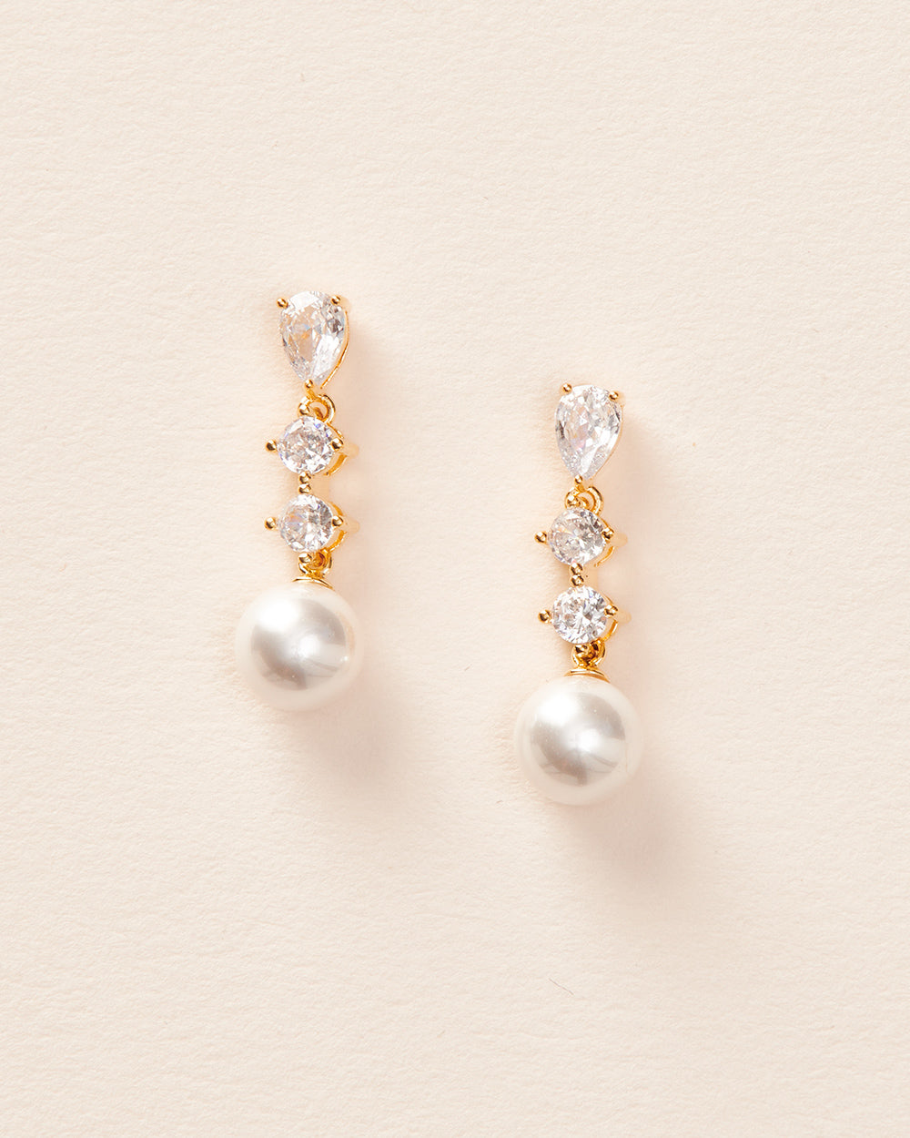 Gold Pearl Drop Earrings