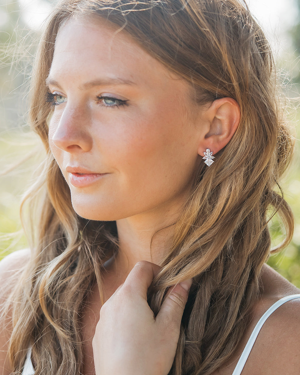 CZ Modern Stud Earrings