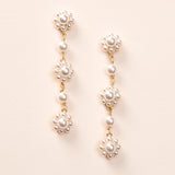 Gold Pearl Dangle Earrings
