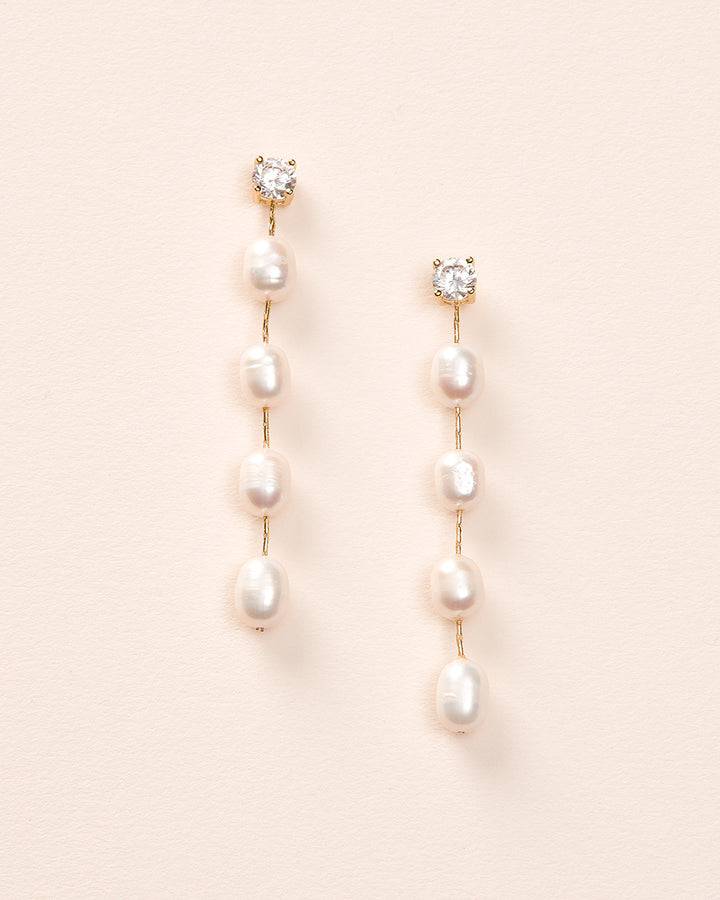 Pearl Dangle Earrings Gold