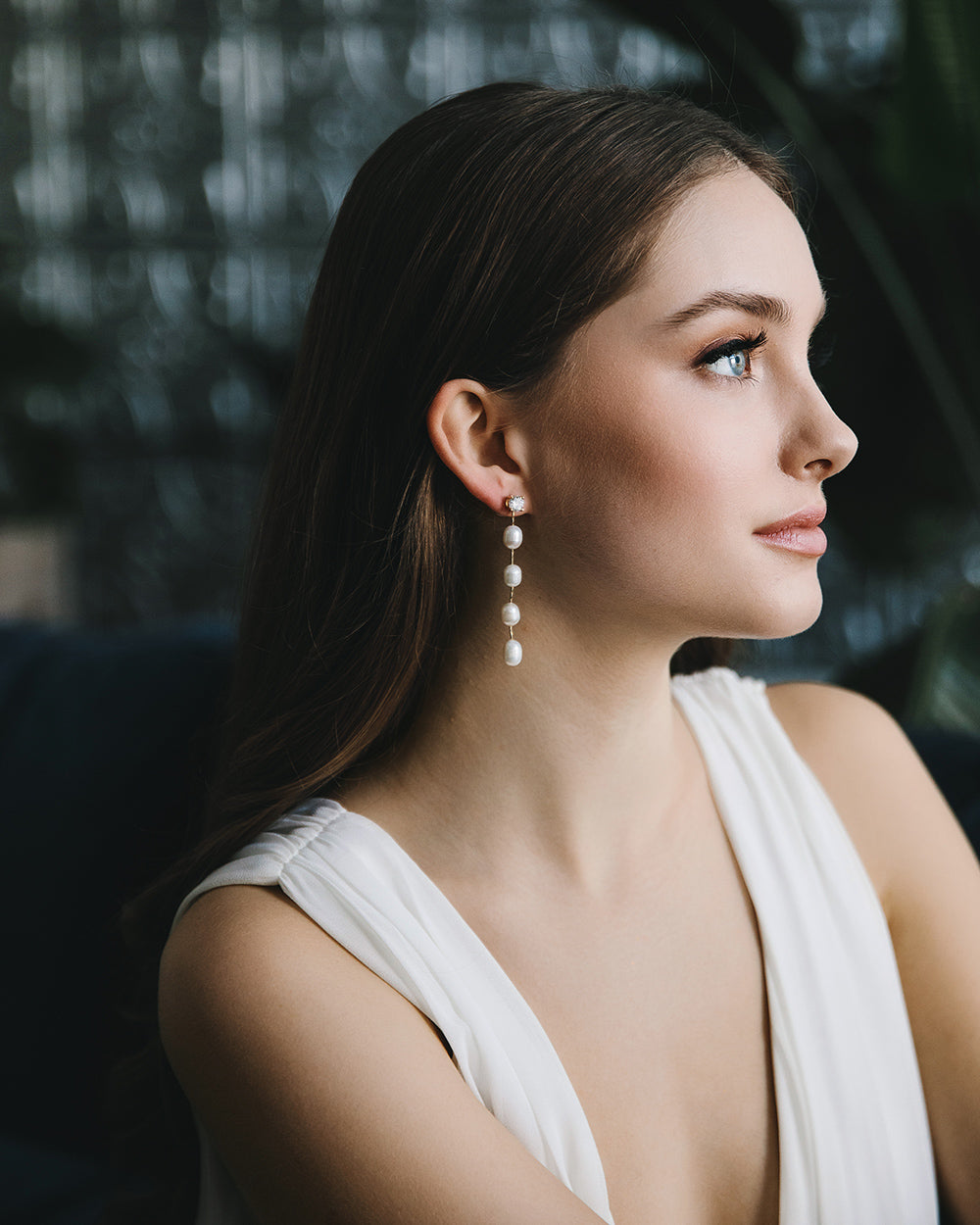 Bridal Earrings Pearl Dangle