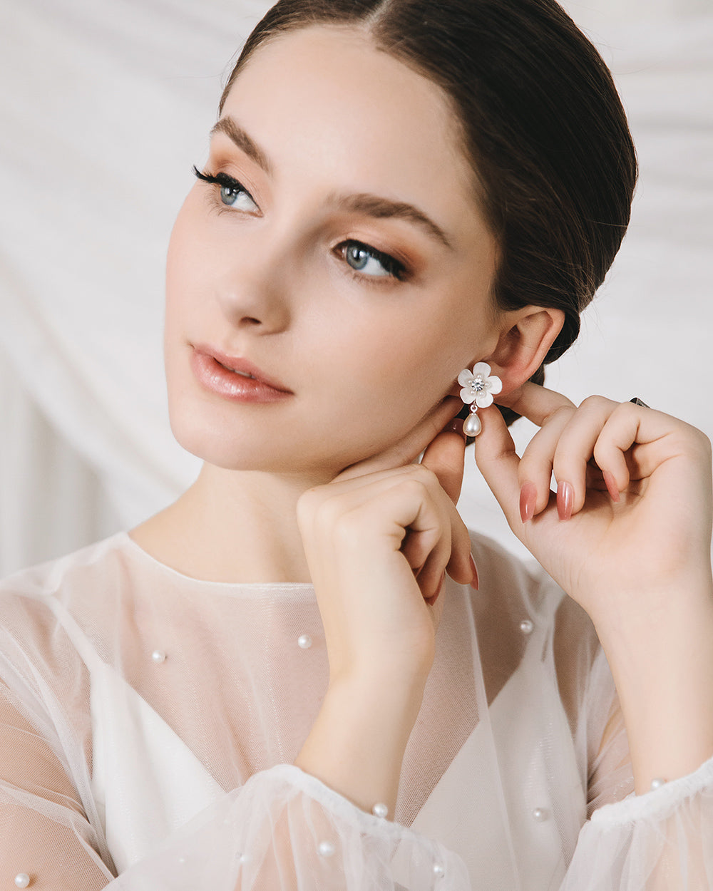 Bridal Pearl Dangle Earrings