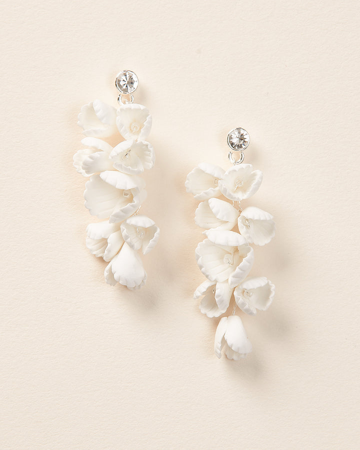 Floral Statement Earrings with Ivory Flowers