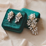 Wedding Comb and matching Earrings