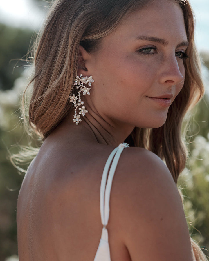 Flower Earrings Pearls