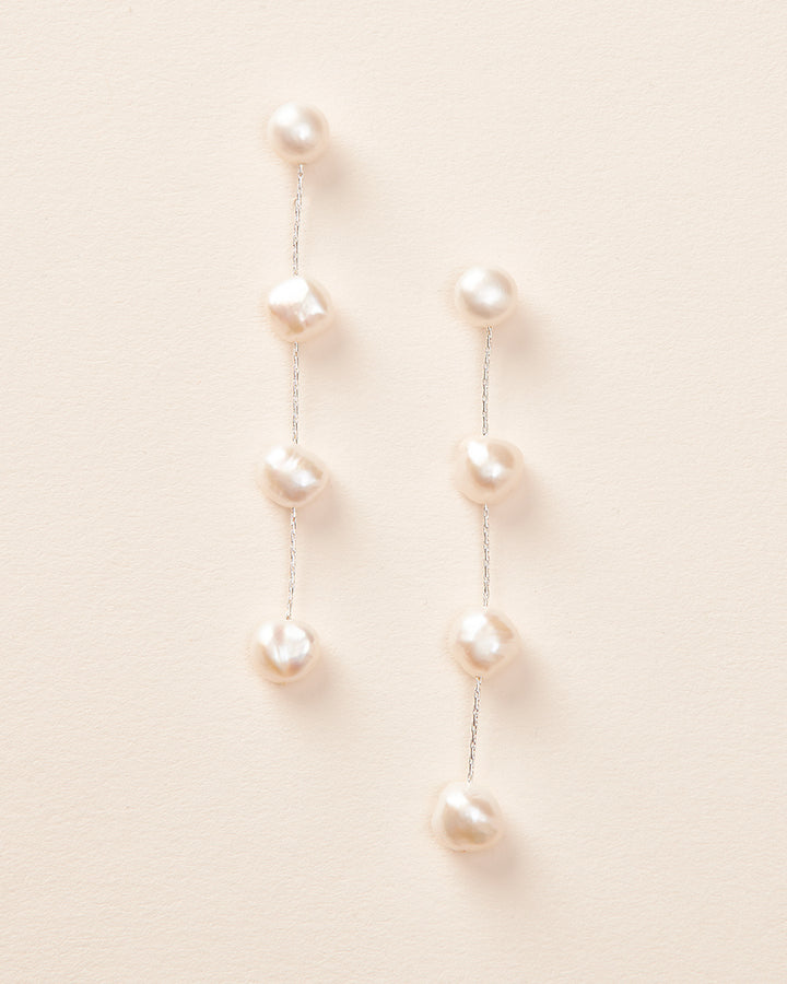 Pearl Dangle Earrings Silver