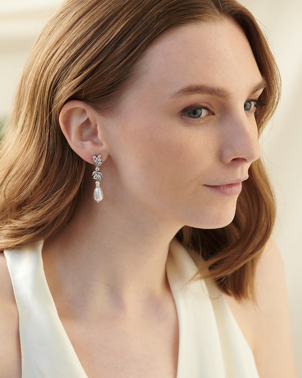 Pearl Bridal Earrings Dangle