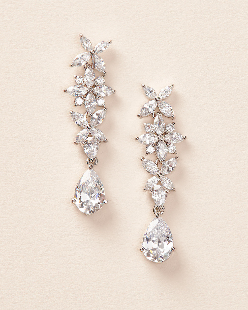 CZ Wedding Drop Earrings