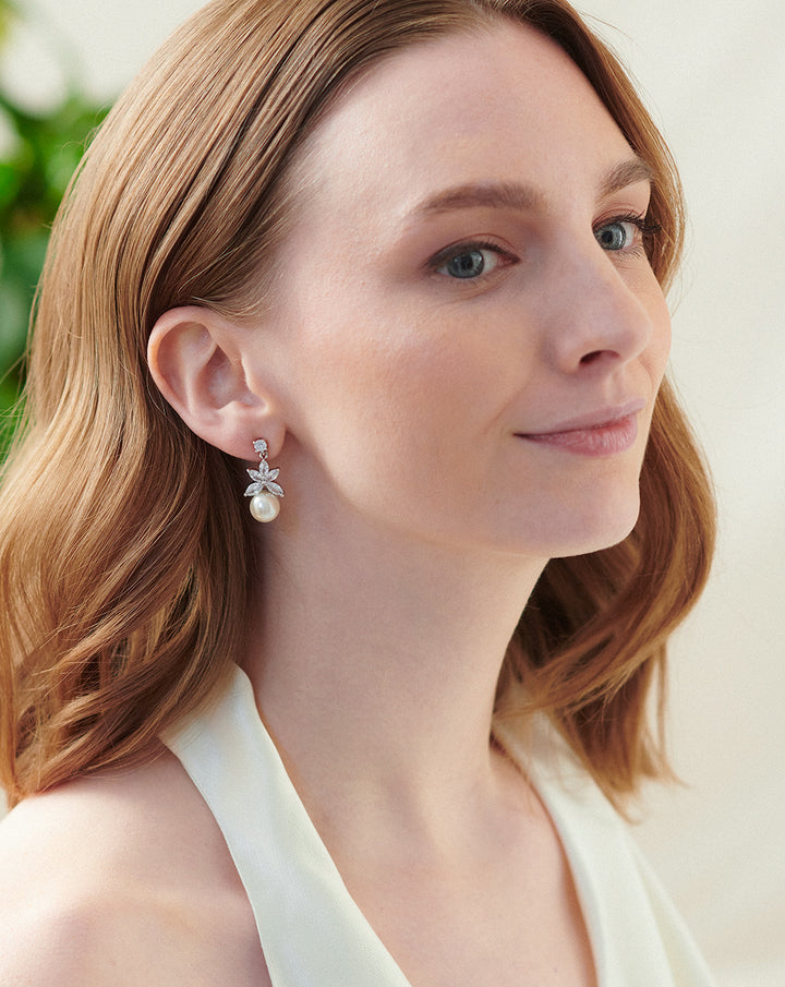 Pearl CZ Earrings