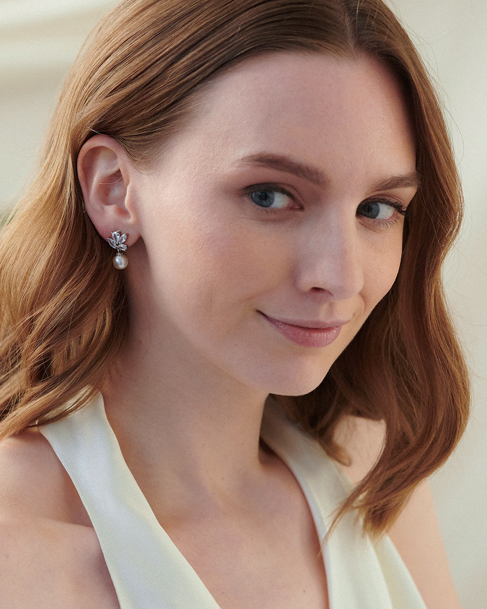Wedding Pearl Dangle Earrings
