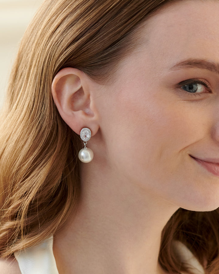 Pearl Dangle Wedding Earrings