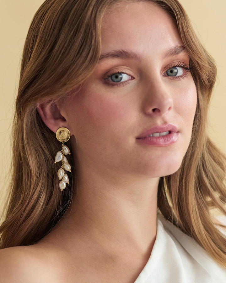 Pearl Wedding Earrings Dangle