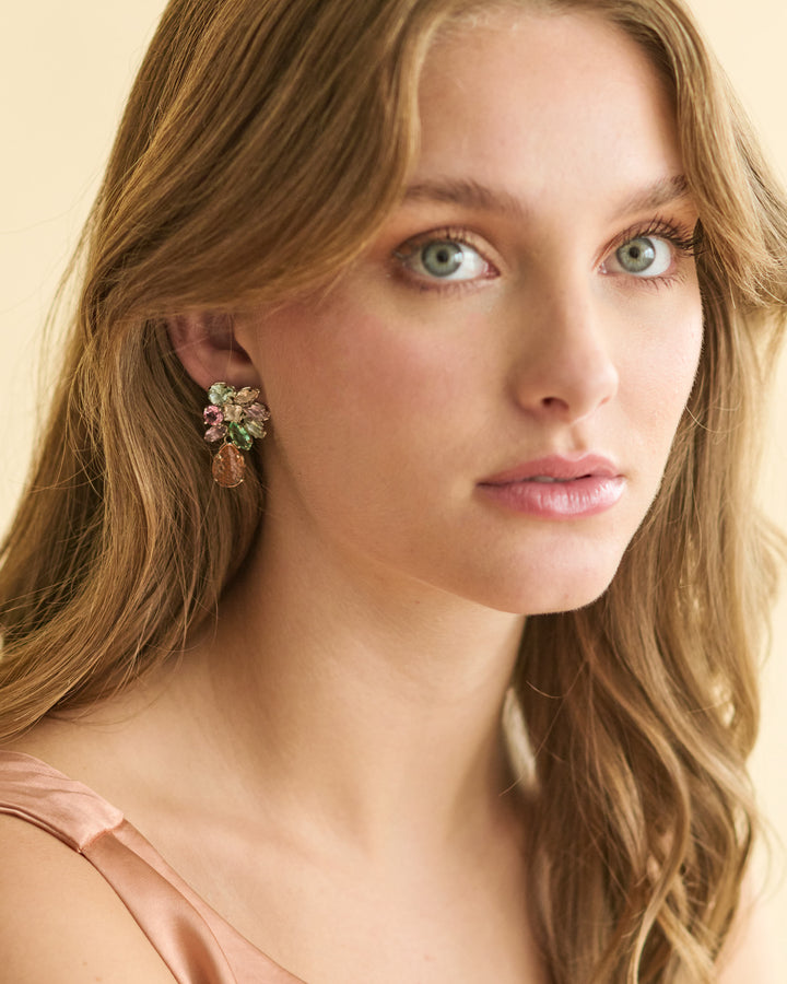 Multicolored gemstone earrings