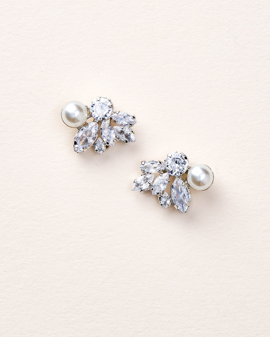 CZ Pearl Wedding Earrings