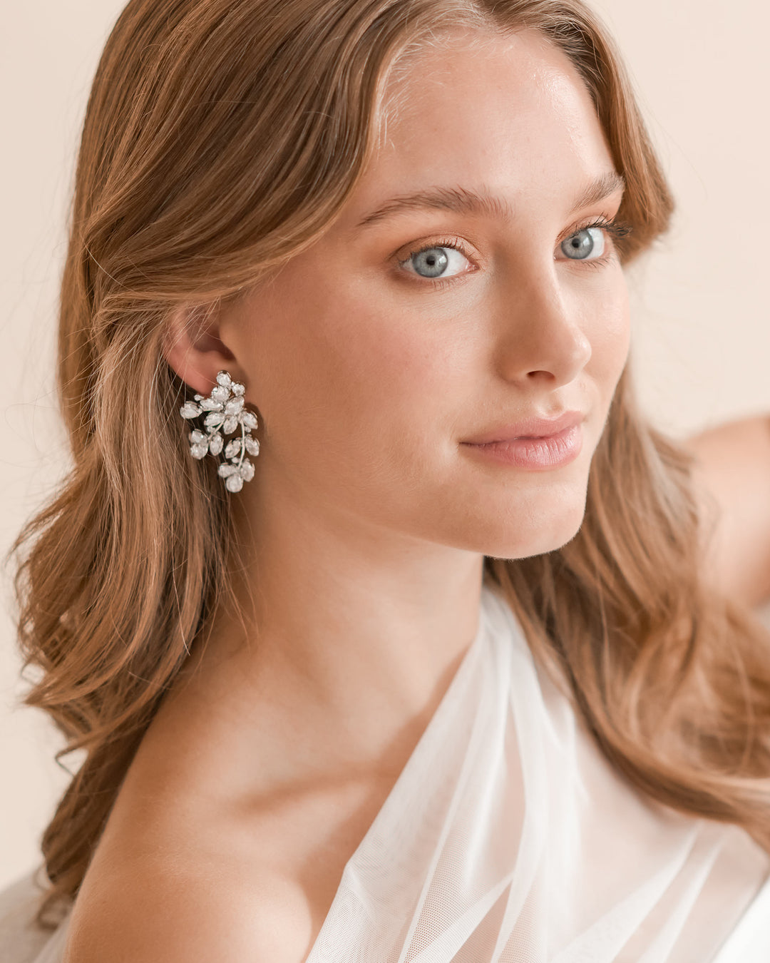 Statement Floral Wedding Earrings