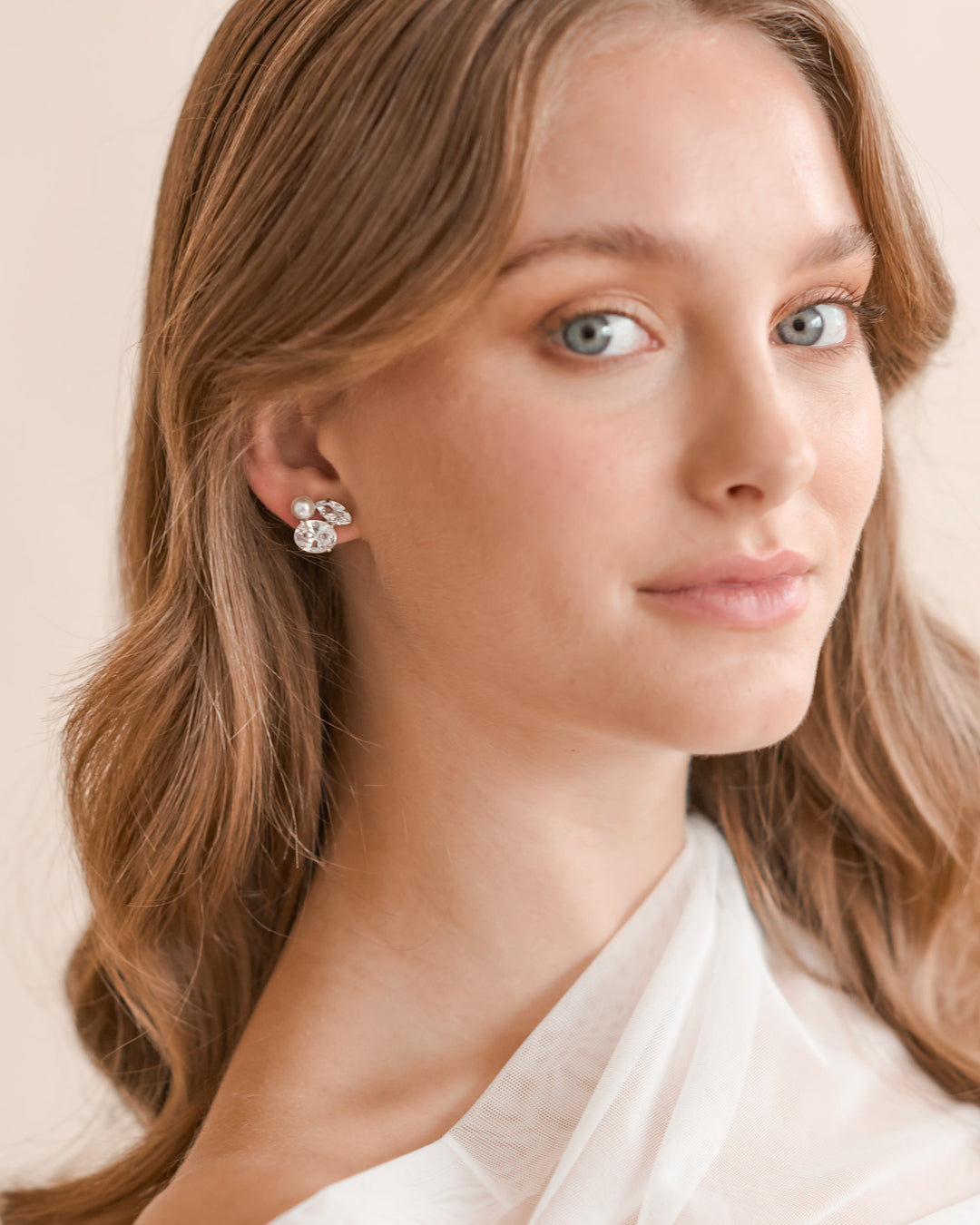 CZ and Pearl Stud Earrings