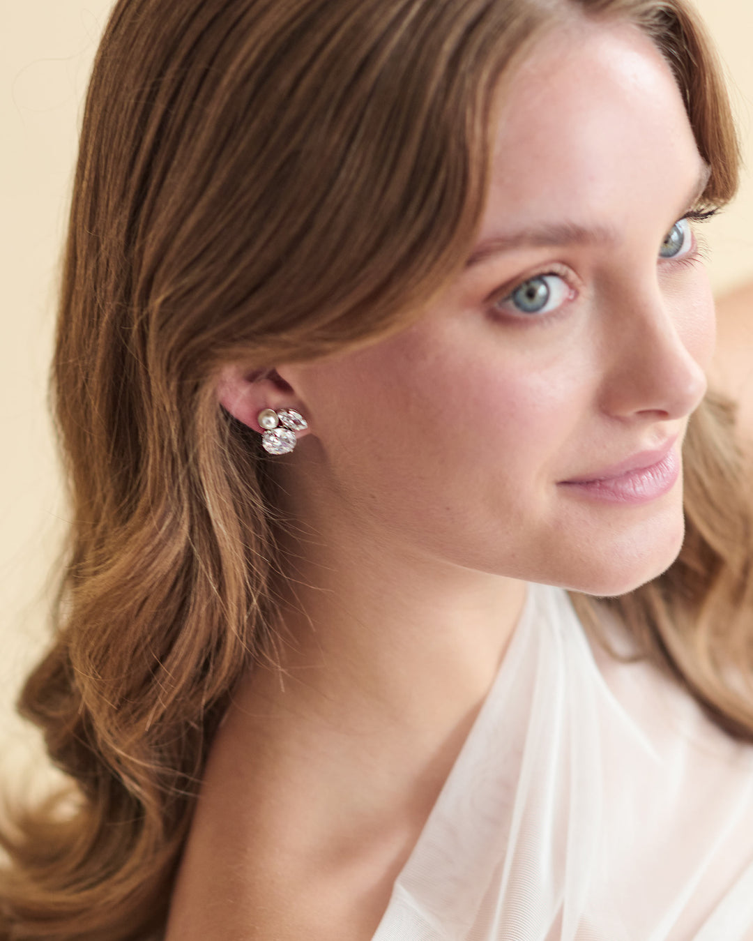 Diamond Earrings with Pearls