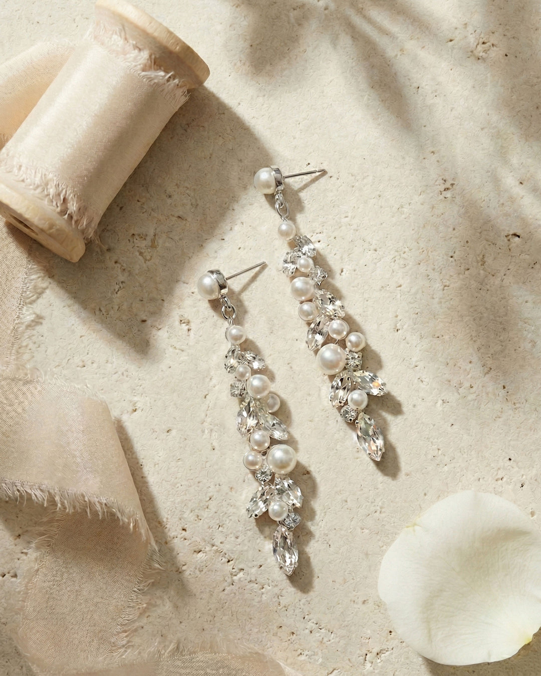Wedding Dangle Pearl Earrings 