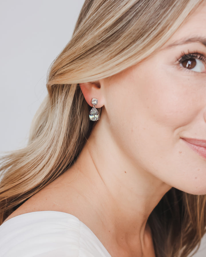 CZ Dangle Earring on Bride