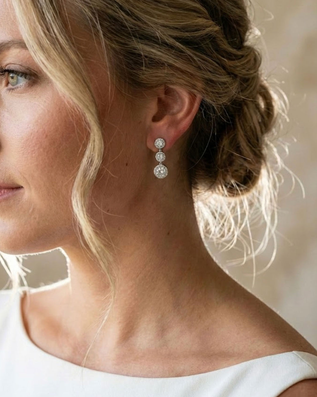 CZ Bridal Dangle Earrings