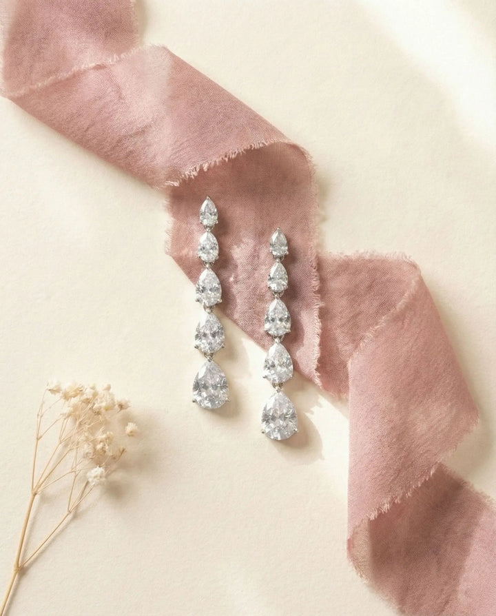 Bridal Earrings in Flatlay