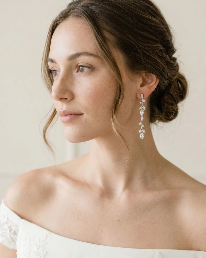 CZ Bridal Dangle Earrings