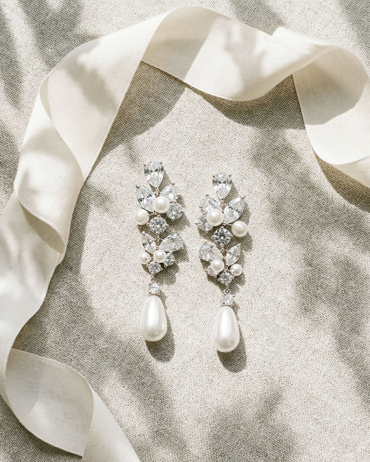 Pearl Dangle Bridal Earrings