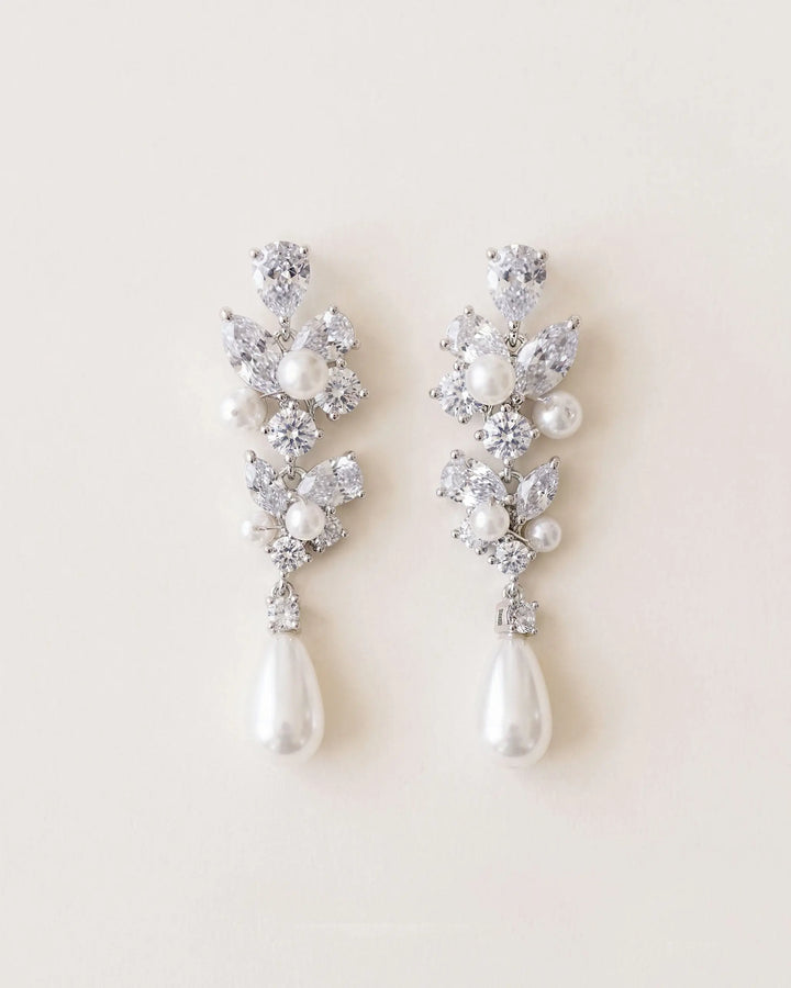 Pearl Dangle Wedding Earrings
