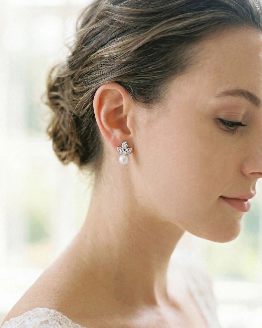 Pearl Stud Wedding Earring