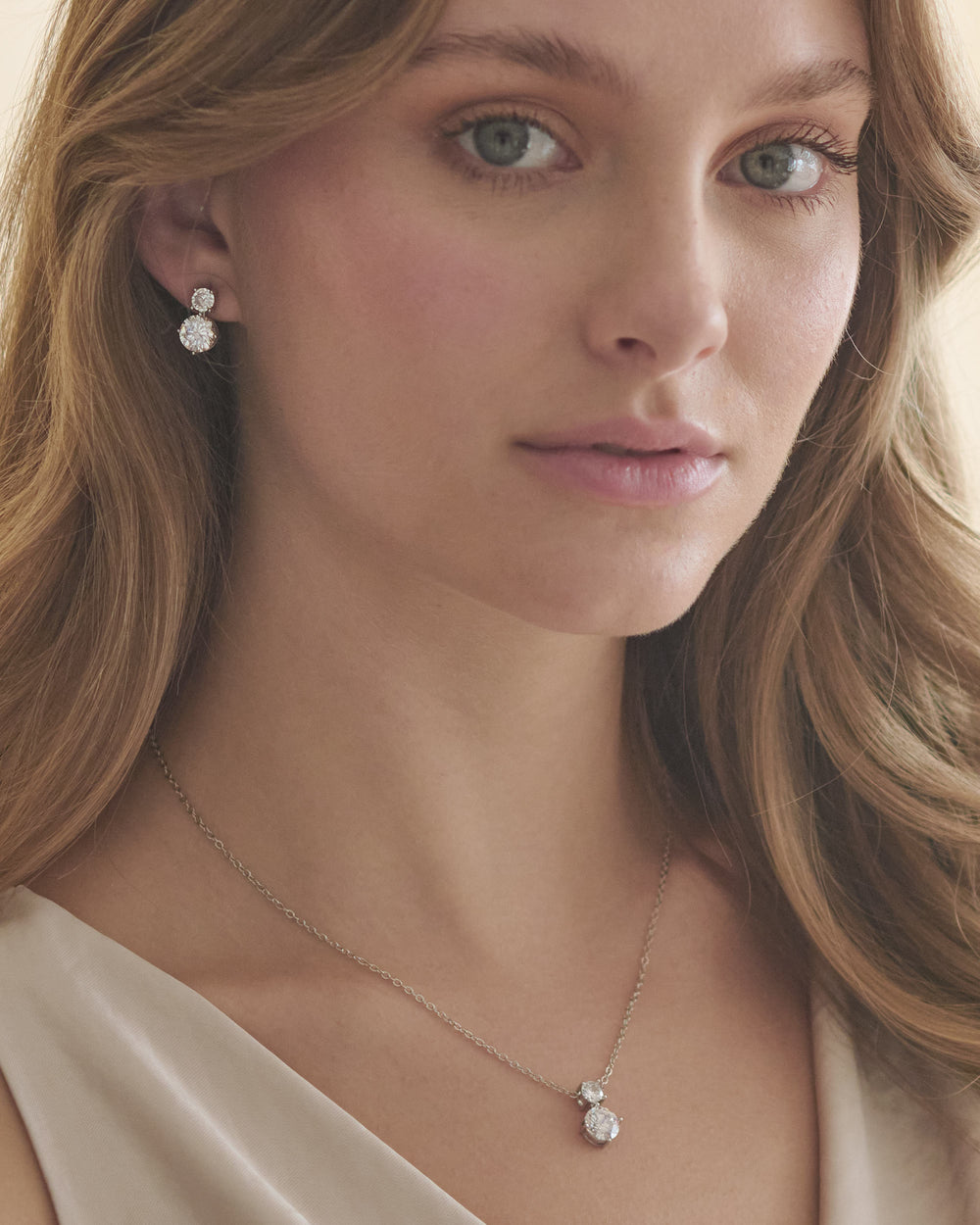 CZ Pendant Set for Bridesmaid Jewelry 