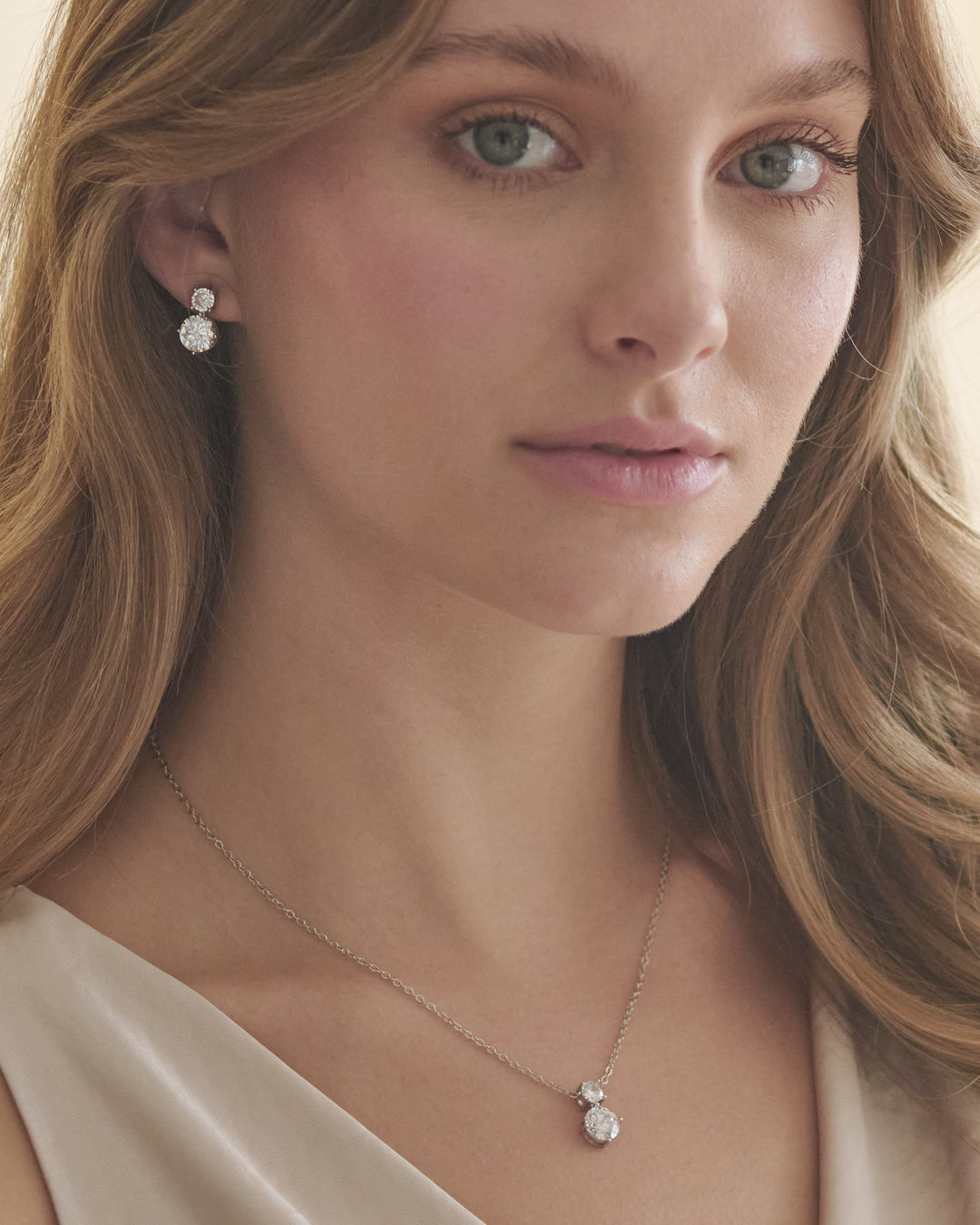CZ Pendant Set for Bridesmaid Jewelry 