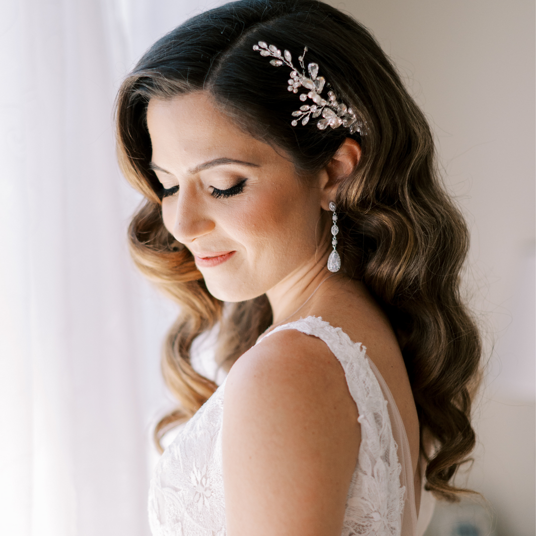 Bridal Hair Comb with Crystals and Pearls