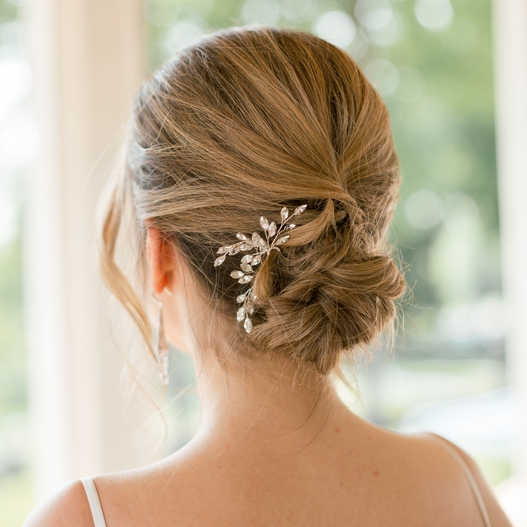 Crystal Bridal Hair Pin in Updo
