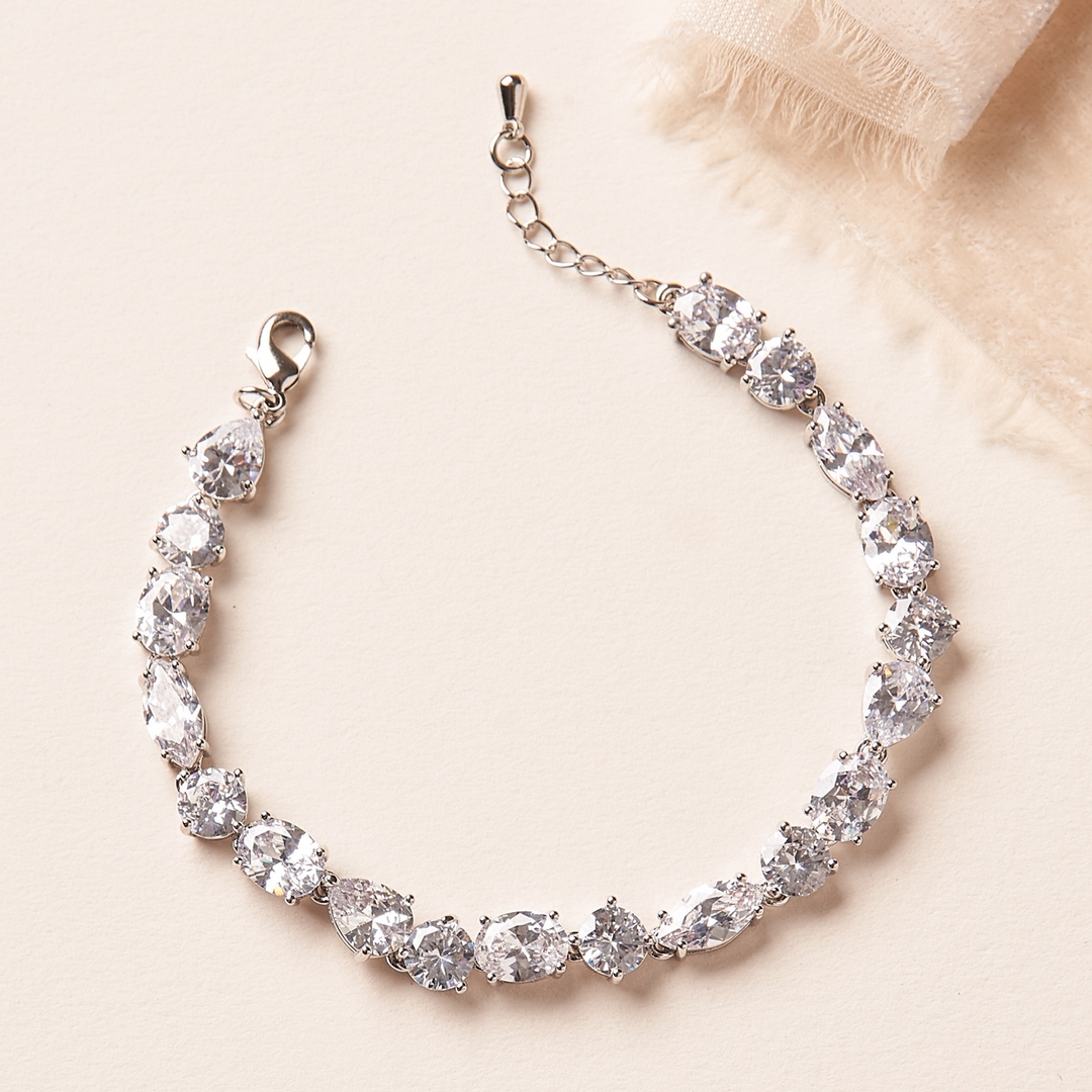 Cubic Zirconia Tennis Bracelet for Wedding Day and Brides