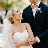 Scattered Pearl with Pencil Edge Veil