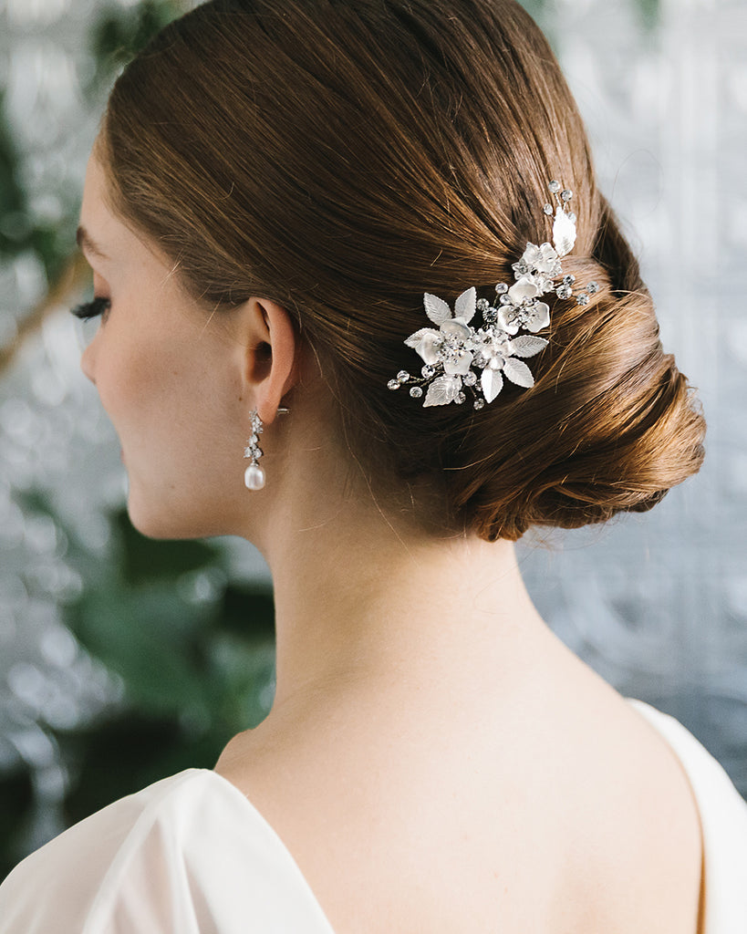 DAYBREAK BRIDAL Rhinestone Vintage Hair Comb Assemblage OOAK Daisies selling Couture Floral Spray Gold Clear Sparkling Woodland Outdoor Wedding