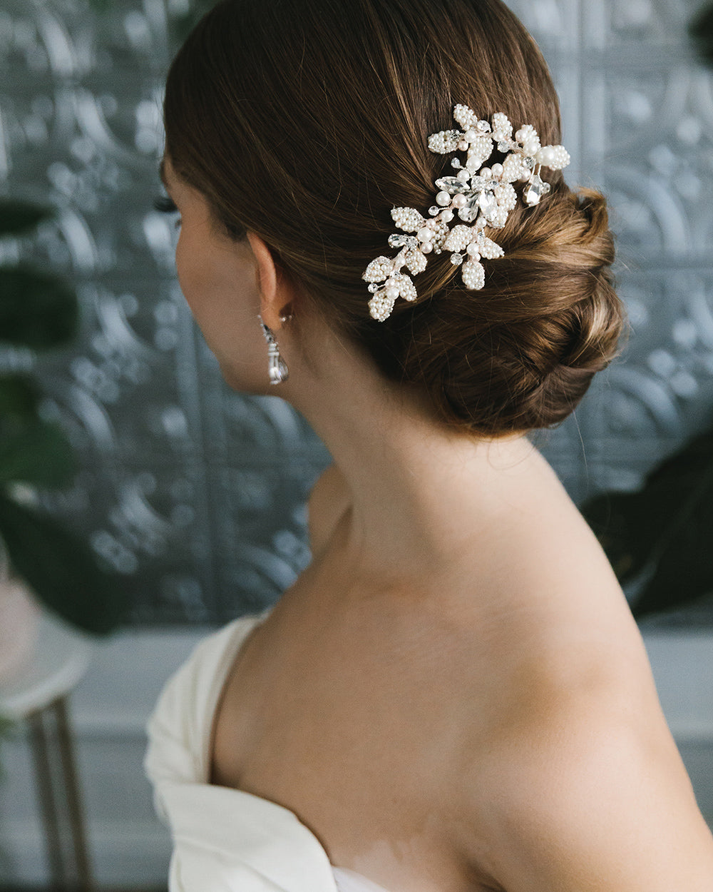 Bridal Hair Clip with Pearls