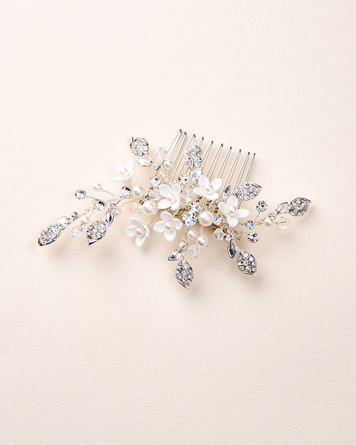 Pearl and Crystal Wedding Comb
