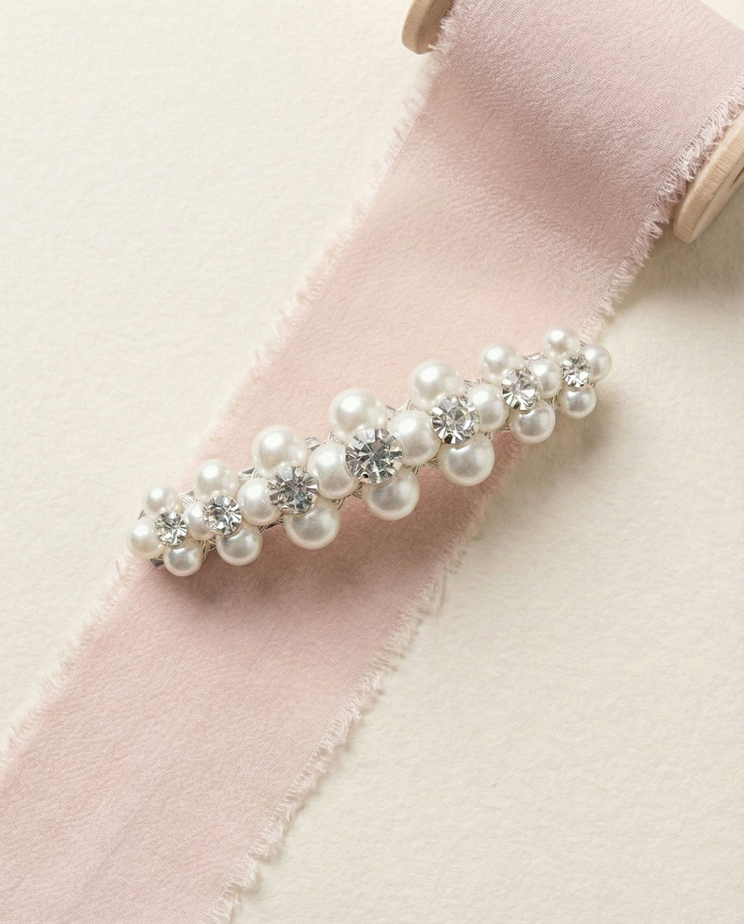 Rhinestone and pearl clip