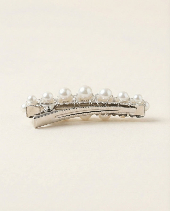 Rhinestone and pearl Wedding clip