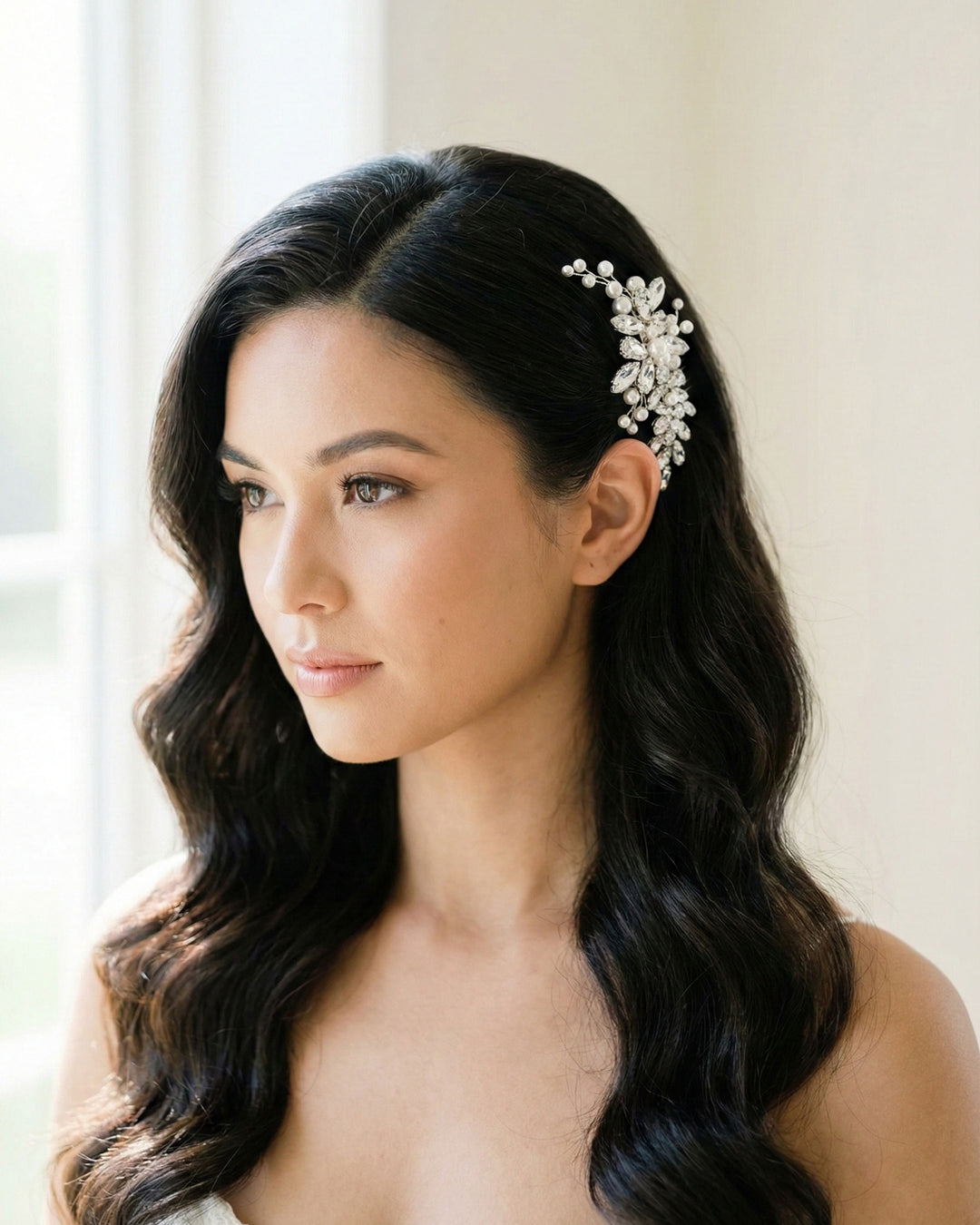 Pearl and Crystal Bridal Headpiece Comb