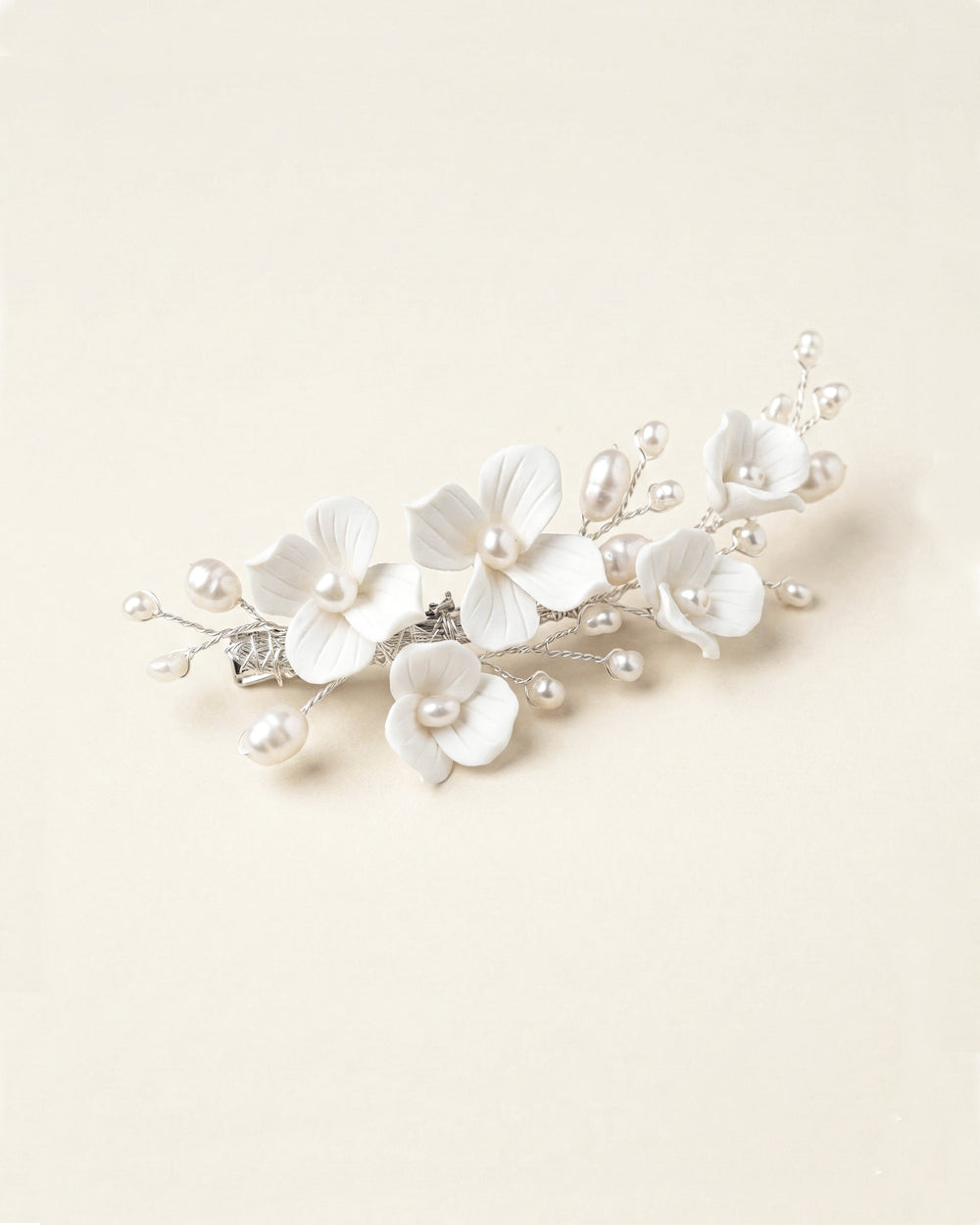 Pearl Floral Bridal Clip Headpiece