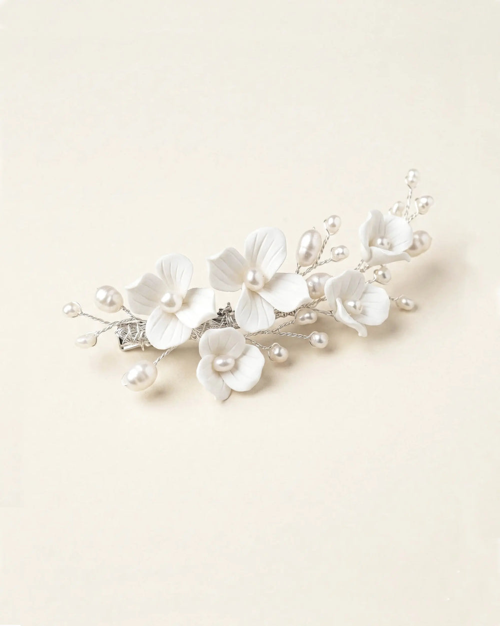 Pearl Floral Bridal Clip Headpiece