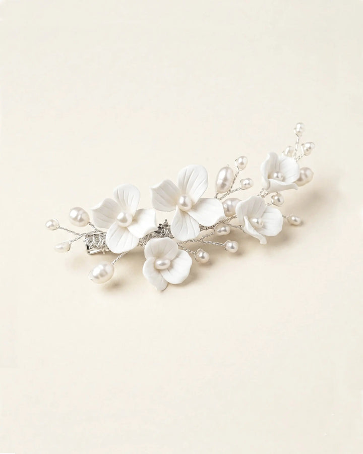 Pearl Floral Bridal Clip Headpiece