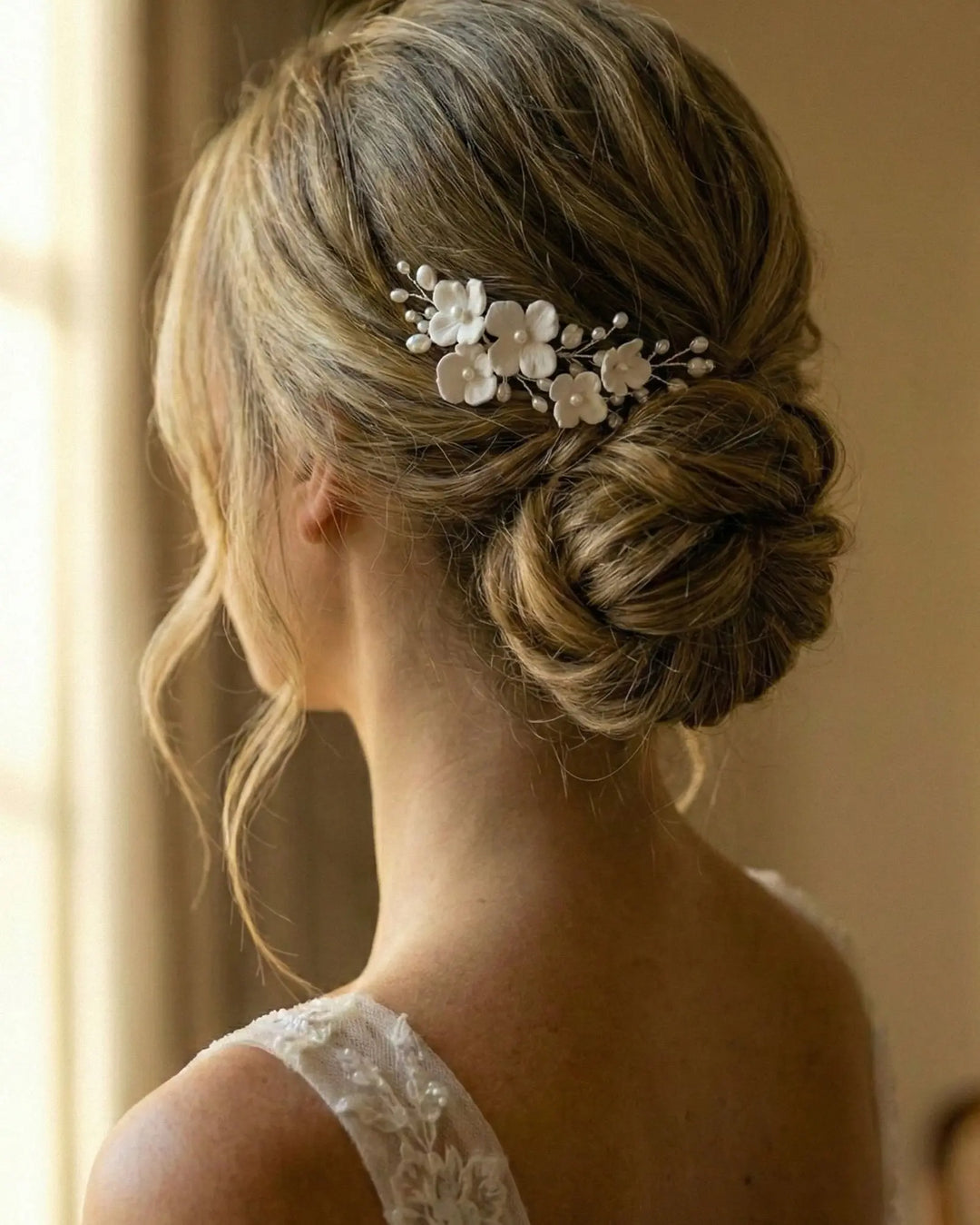 Pearl Floral Bridal Clip Headpiece