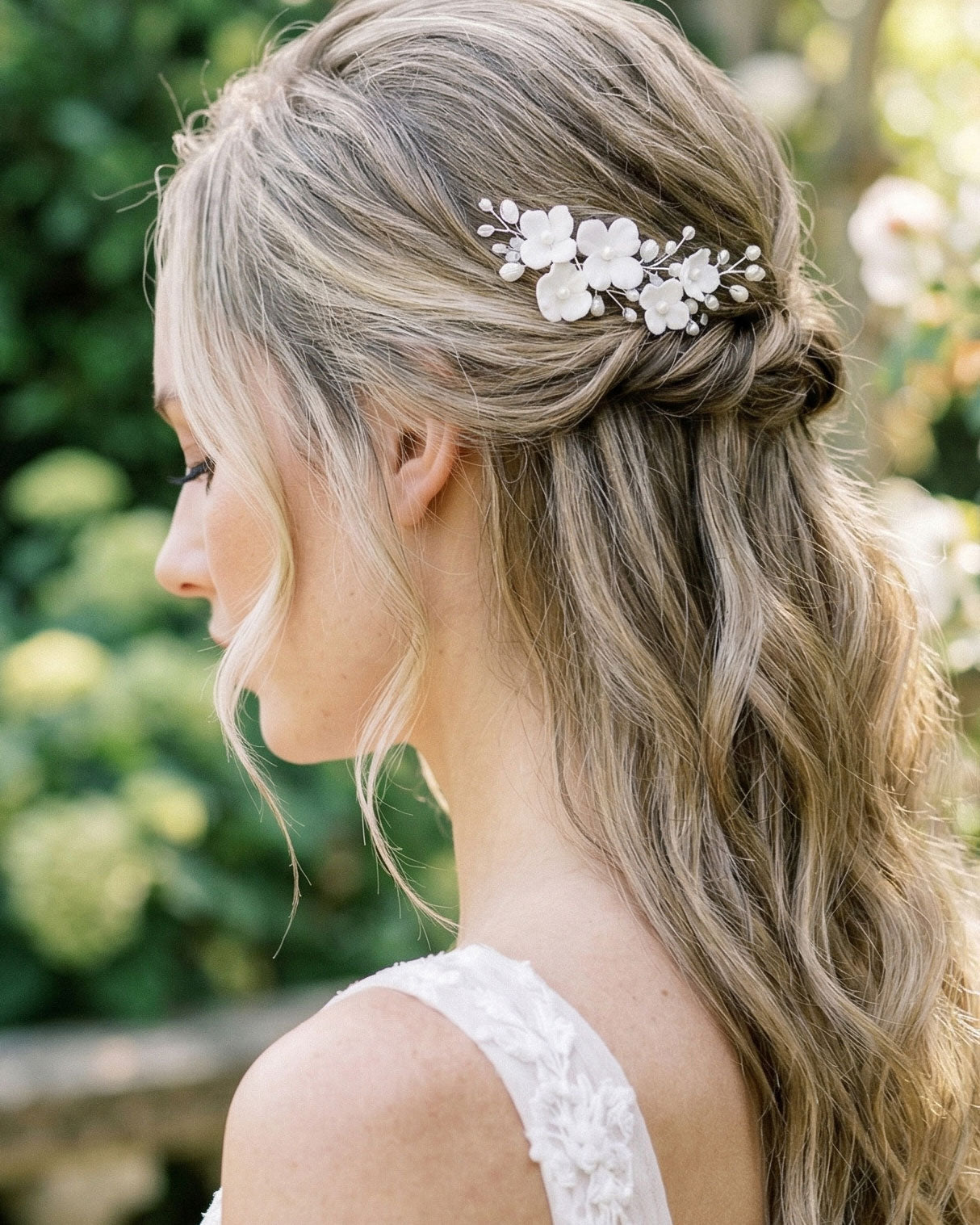 Kara Floral Wedding Comb
