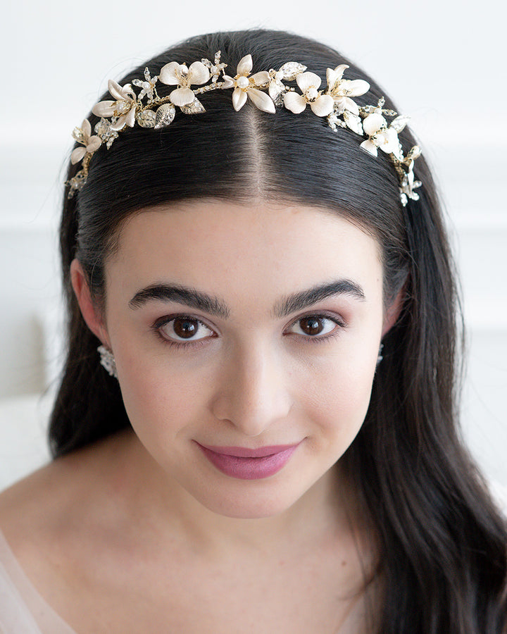 Floral wedding headband