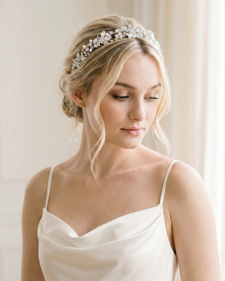 Wedding Headband with Pearls