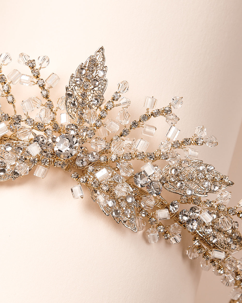 Gold Bridal Tiara with Crystals