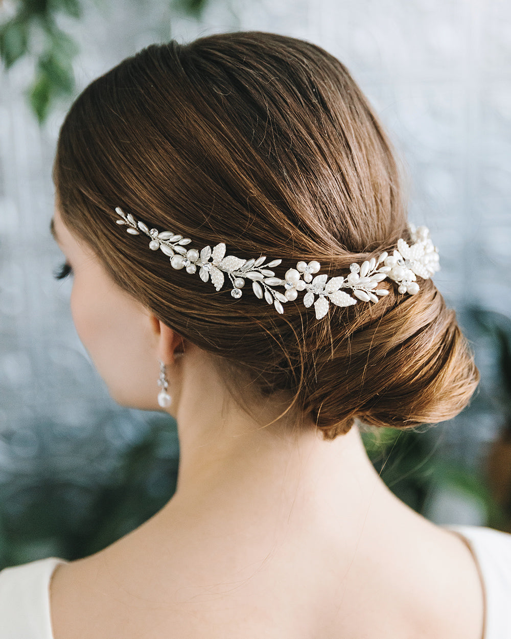 Floral Pearl Hair Vine for Bride